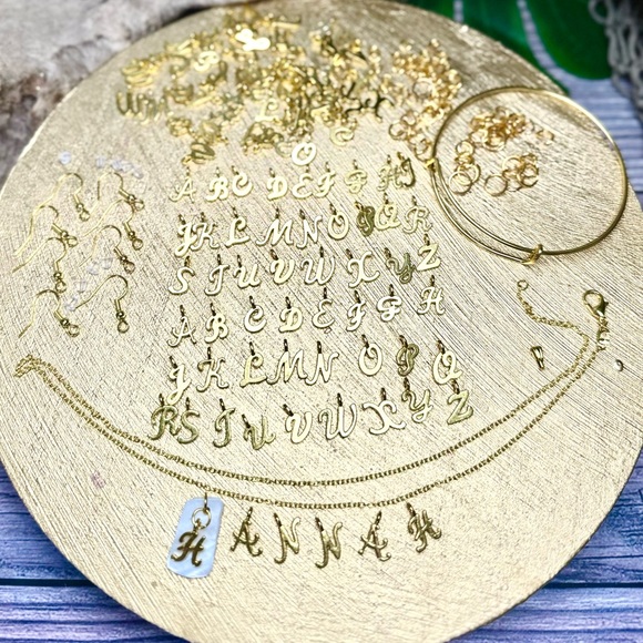 125pc Gold Alphabet Letters Charms Bracelet & More Jewelry Making Mega Bundle - Picture 6 of 16